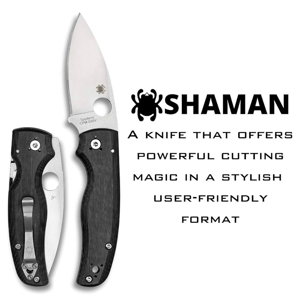 Amazon.co.jp: Spyderco Shaman 折りたたみ式ポケットナイフ 3.5
